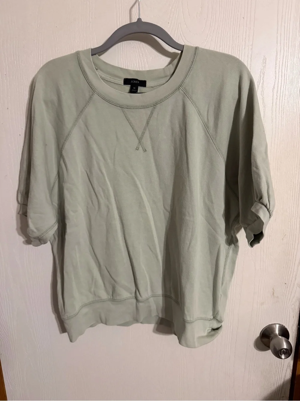 Size M J Crew Heritage terry short-sleeve sweatshirt light sage green